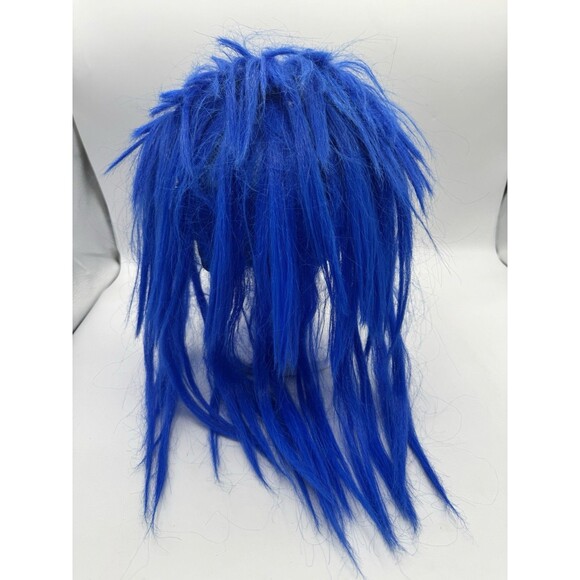 Vintage 2001 The Paper Magic Group Skull Monster Long Blue Hair Cyclops Mask - Picture 4 of 9